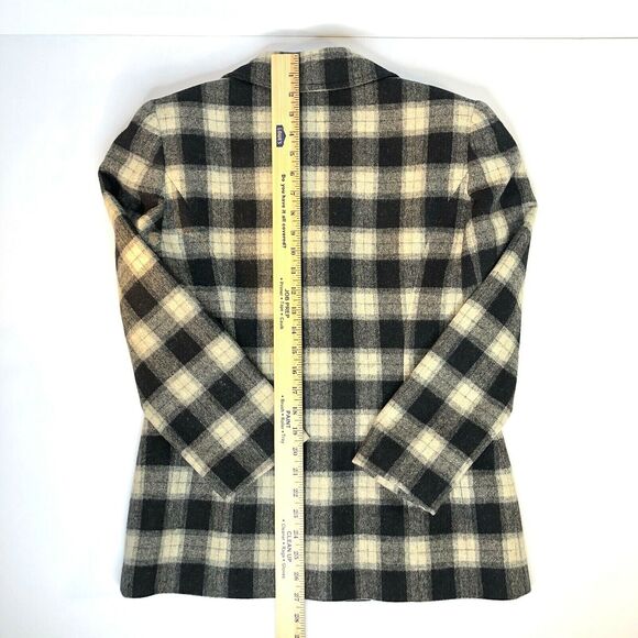 Carlisle Wool Blazer Sz 4 Plaid 90s Preppy Clueless Cher Style Toggle Closure - Picture 10 of 16